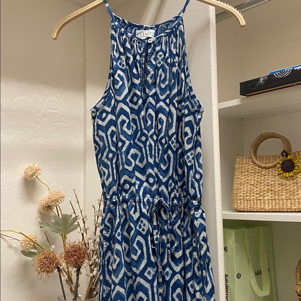 Velvet by Graham & Spencer Blue Patterned Maxi Dress - Picture 1 of 6